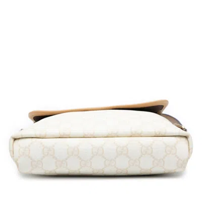 Pre-owned Gucci Beige Brown Pvc Leather Messenger Bag Shoulder Bag () In Multi