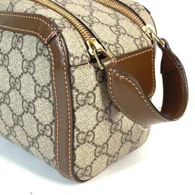 Pre-owned Gucci Beige Dark Brown Gg Supreme Clutch Bag Pouch () In Multi