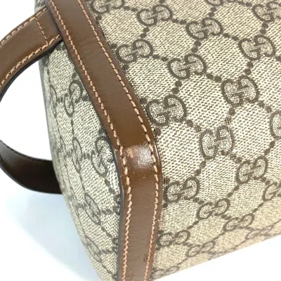 Pre-owned Gucci Beige Dark Brown Gg Supreme Clutch Bag Pouch () In Multi