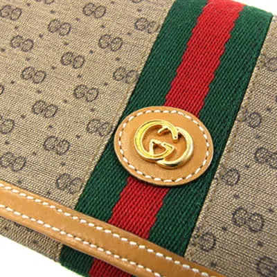 Pre-owned Gucci Beige Light Brown Pvc Leather Long Wallet (bi-fold) ()