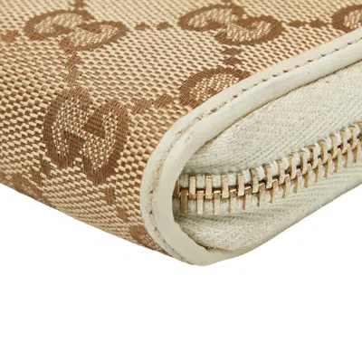 Pre-owned Gucci Beige Multi-color Canvas Leather Long Wallet (bi-fold) ()