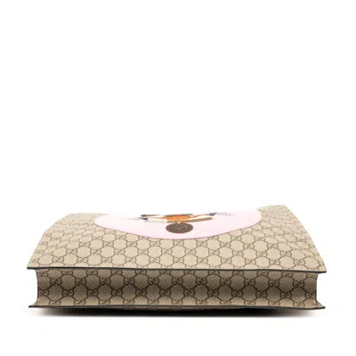 Pre-owned Gucci Beige Multi-color Red Color Pvc Leather Shoulder Bag Tote Bag ()