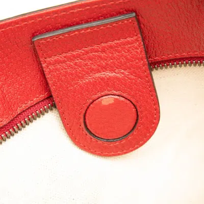 Pre-owned Gucci Beige Multi-color Red Color Pvc Leather Shoulder Bag Tote Bag ()