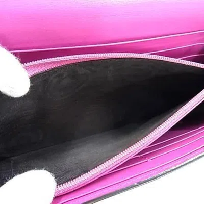 Pre-owned Gucci Beige Red Color Pvc Leather Long Wallet (bi-fold) () In Multi