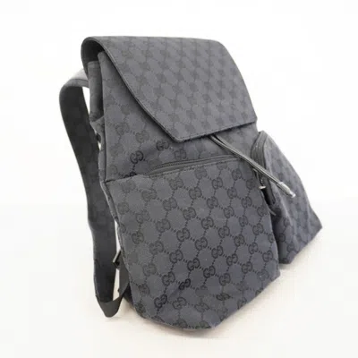 Pre-owned Gucci Black Canvas Backpack ()
