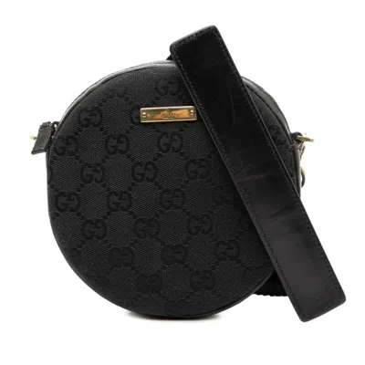 Pre-owned Gucci Black Canvas Leather Pochette Shoulder Bag ()