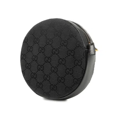 Pre-owned Gucci Black Canvas Leather Pochette Shoulder Bag ()