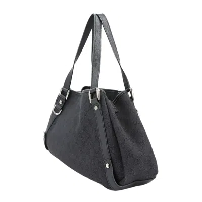 Pre-owned Gucci Black Denim Leather Tote Bag ()