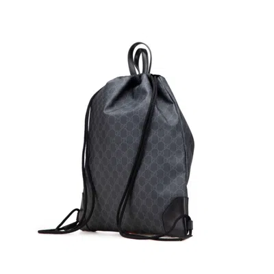 Pre-owned Gucci Black Gray Pvc Leather Backpack () In Multi