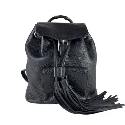Pre-owned Gucci Black Leather Backpack ()