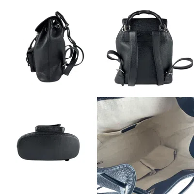 Pre-owned Gucci Black Leather Backpack ()