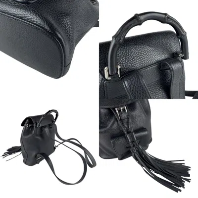 Pre-owned Gucci Black Leather Backpack ()