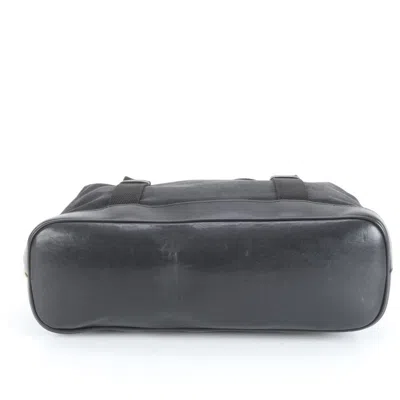Pre-owned Gucci Black Leather Canvas Tote Bag ()