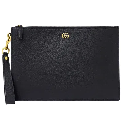 Pre-owned Gucci Black Leather Clutch Bag ()