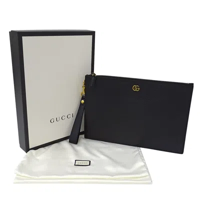 Pre-owned Gucci Black Leather Clutch Bag ()
