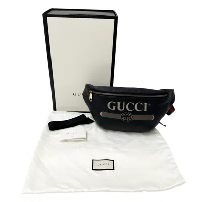 Pre-owned Gucci Black Leather Fanny Pack Sling Bag ()