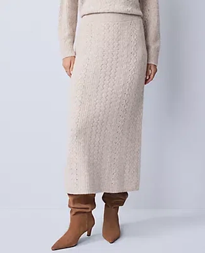 Ann Taylor Weekend Collection Pointelle Sweater Skirt In Neutral