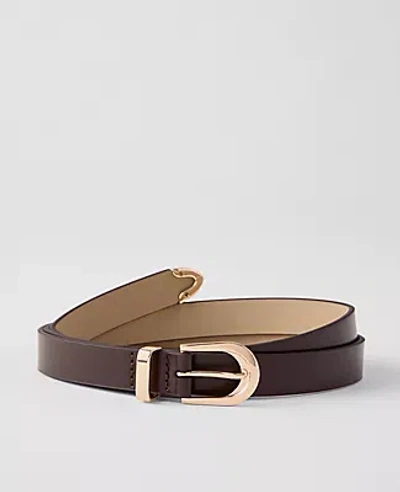 Ann Taylor Leather Round Buckle Belt In Brown