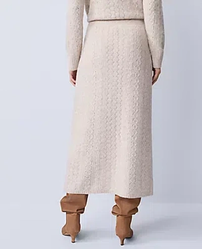 Ann Taylor Petite Weekend Collection Pointelle Sweater Skirt In Neutral