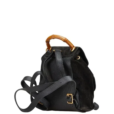 Pre-owned Gucci Black Leather Suede Backpack ()