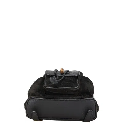 Pre-owned Gucci Black Leather Suede Backpack ()