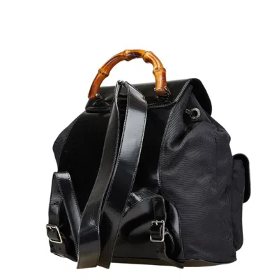 Pre-owned Gucci Black Patent Leather Nylon Backpack ()