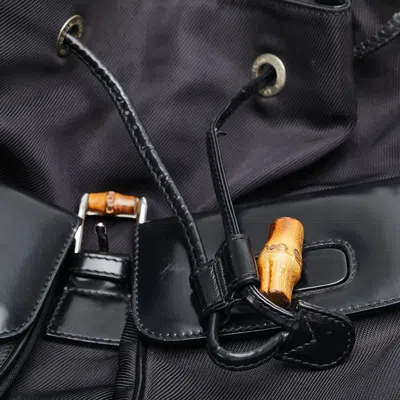 Pre-owned Gucci Black Patent Leather Nylon Backpack ()