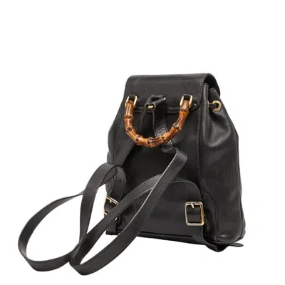 Pre-owned Gucci Black Suede Leather Backpack ()