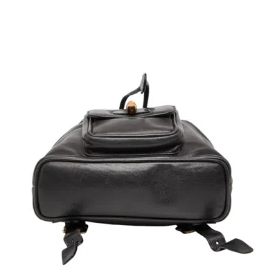 Pre-owned Gucci Black Suede Leather Backpack ()