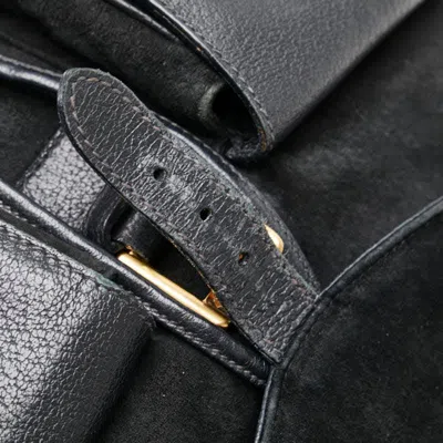 Pre-owned Gucci Black Suede Leather Backpack ()