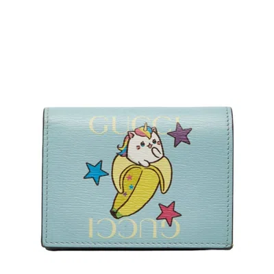Pre-owned Gucci Blue Leather Wallet (bi-fold) ()