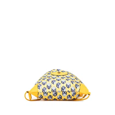 Pre-owned Gucci Blue Yellow Nylon Leather Backpack () In Multi