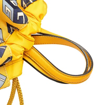 Pre-owned Gucci Blue Yellow Nylon Leather Backpack () In Multi