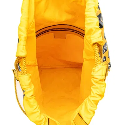 Pre-owned Gucci Blue Yellow Nylon Leather Backpack () In Multi