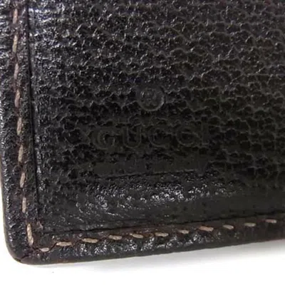 Pre-owned Gucci Brown Brown Gg Gg Canvas Leather Long Wallet (bi-fold) ()