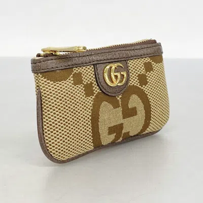 Pre-owned Gucci Brown Canvas Coin Purse/coin Case ()