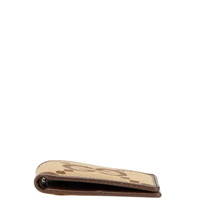 Pre-owned Gucci Brown Canvas Leather Bill Wallet (bi-fold) ()
