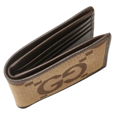Pre-owned Gucci Brown Canvas Leather Bill Wallet (bi-fold) ()