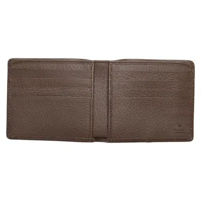 Pre-owned Gucci Brown Canvas Leather Bill Wallet (bi-fold) ()