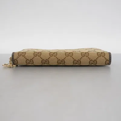 Pre-owned Gucci Brown Canvas Long Wallet (bi-fold) ()