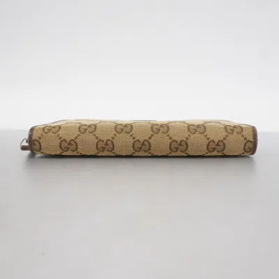Pre-owned Gucci Brown Canvas Long Wallet (bi-fold) ()