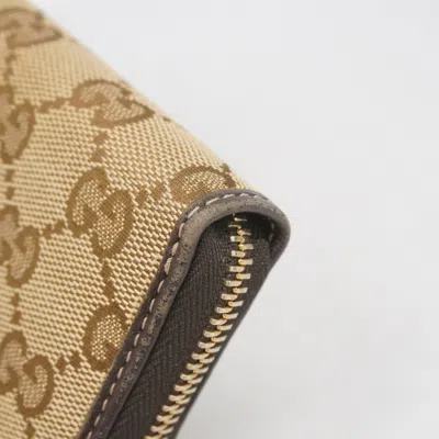 Pre-owned Gucci Brown Canvas Long Wallet (bi-fold) ()