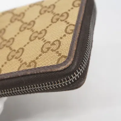 Pre-owned Gucci Brown Canvas Long Wallet (bi-fold) ()
