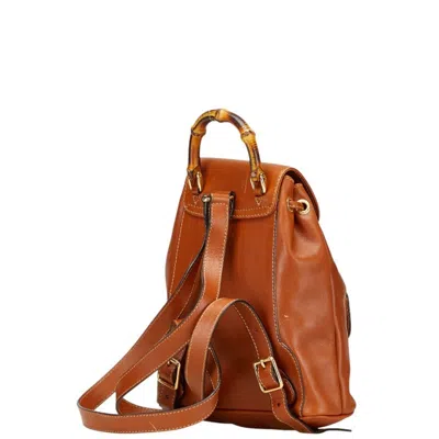 Pre-owned Gucci Brown Leather Backpack ()