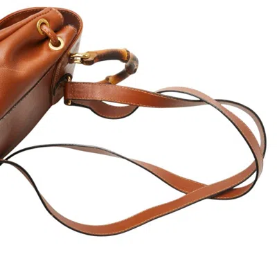 Pre-owned Gucci Brown Leather Backpack ()