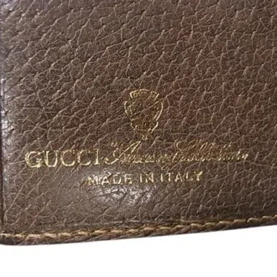 Pre-owned Gucci Brown Leather Gg Supreme Wallet (bi-fold) ()