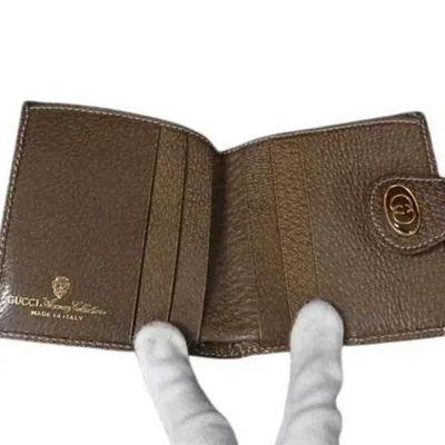 Pre-owned Gucci Brown Leather Gg Supreme Wallet (bi-fold) ()