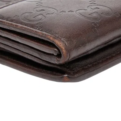 Pre-owned Gucci Brown Leather Long Wallet (bi-fold) ()
