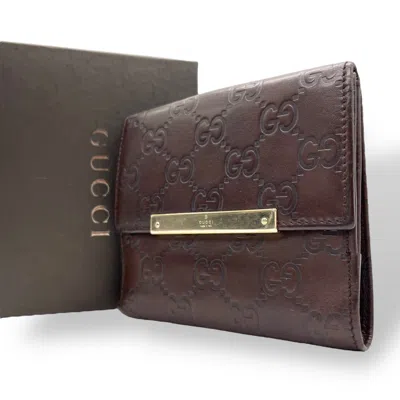 Pre-owned Gucci Brown Leather Wallet (bi-fold) ()