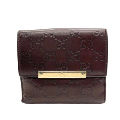 Pre-owned Gucci Brown Leather Wallet (bi-fold) ()